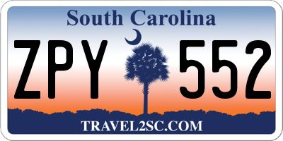 SC license plate ZPY552