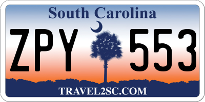 SC license plate ZPY553