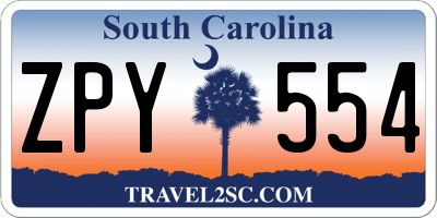 SC license plate ZPY554