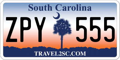 SC license plate ZPY555