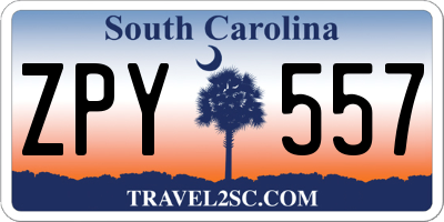 SC license plate ZPY557