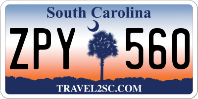 SC license plate ZPY560