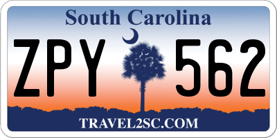 SC license plate ZPY562