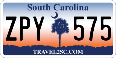SC license plate ZPY575