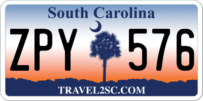 SC license plate ZPY576
