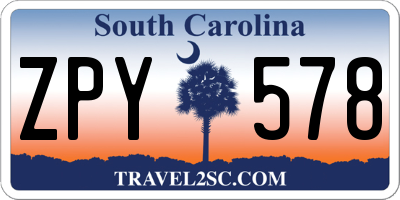 SC license plate ZPY578