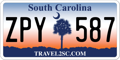 SC license plate ZPY587