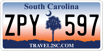 SC license plate ZPY597