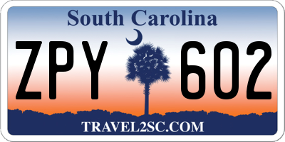 SC license plate ZPY602