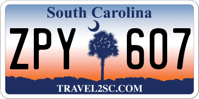SC license plate ZPY607