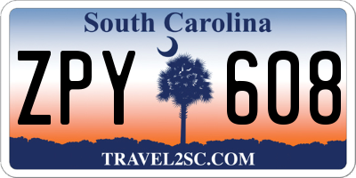 SC license plate ZPY608