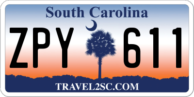 SC license plate ZPY611