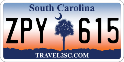SC license plate ZPY615