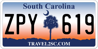 SC license plate ZPY619