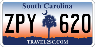 SC license plate ZPY620