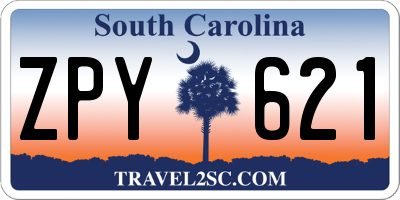 SC license plate ZPY621