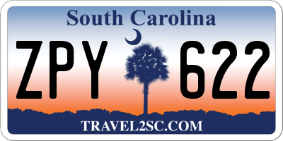 SC license plate ZPY622