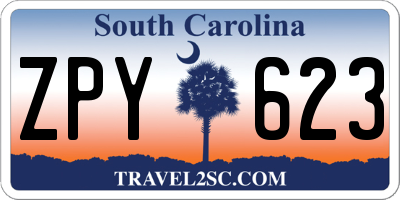SC license plate ZPY623