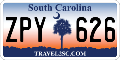 SC license plate ZPY626