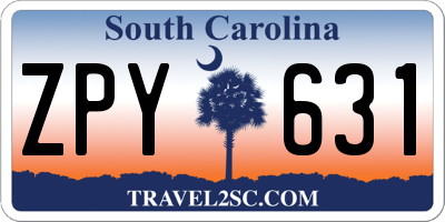 SC license plate ZPY631