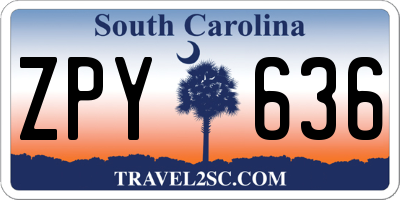 SC license plate ZPY636