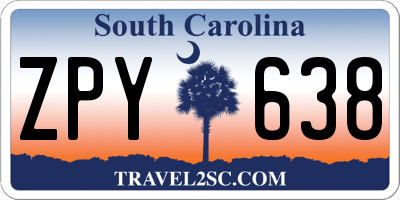 SC license plate ZPY638