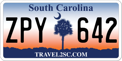 SC license plate ZPY642