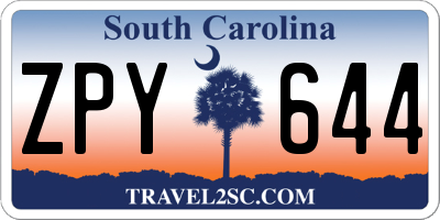 SC license plate ZPY644