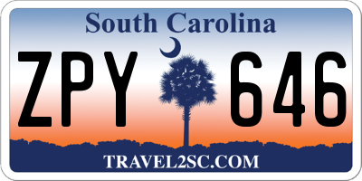 SC license plate ZPY646