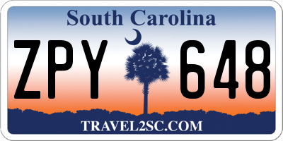 SC license plate ZPY648