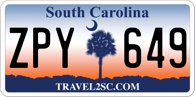 SC license plate ZPY649