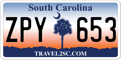 SC license plate ZPY653