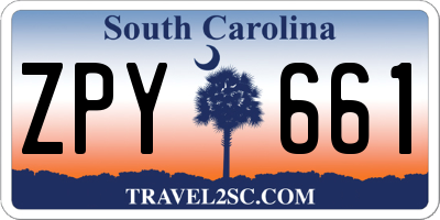 SC license plate ZPY661