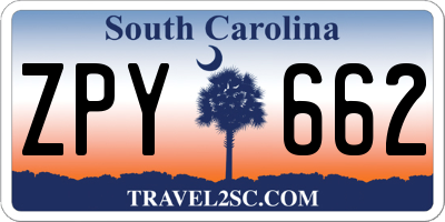 SC license plate ZPY662