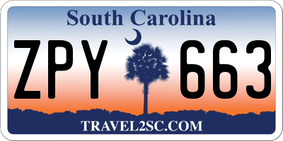 SC license plate ZPY663