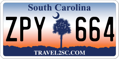 SC license plate ZPY664