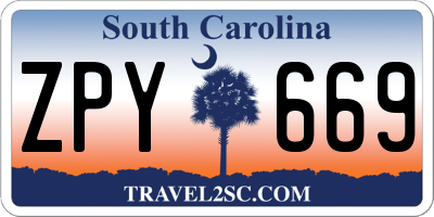SC license plate ZPY669