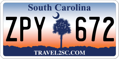 SC license plate ZPY672