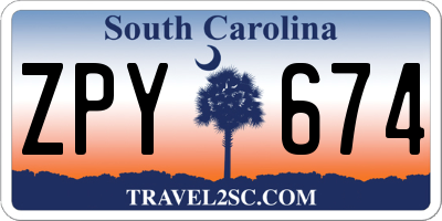 SC license plate ZPY674