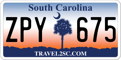SC license plate ZPY675