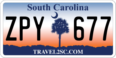 SC license plate ZPY677