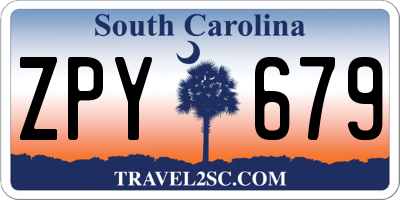 SC license plate ZPY679