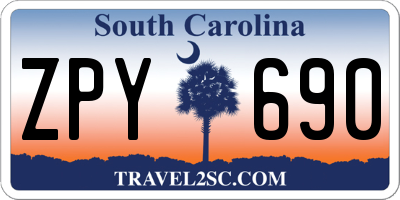 SC license plate ZPY690