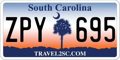 SC license plate ZPY695