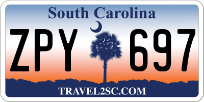 SC license plate ZPY697