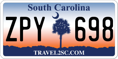 SC license plate ZPY698
