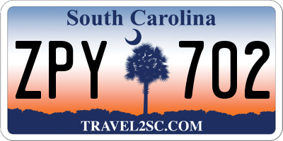 SC license plate ZPY702