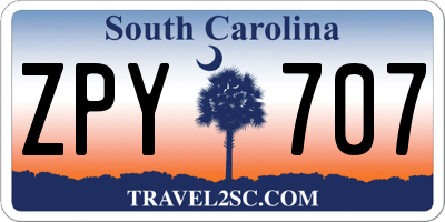 SC license plate ZPY707