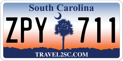 SC license plate ZPY711