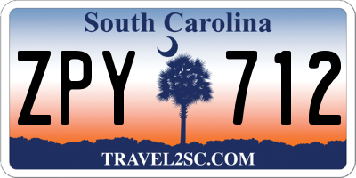 SC license plate ZPY712